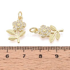 Brass Micro Pave Cubic Zirconia Pendants&nbsp;KK-T071-128G