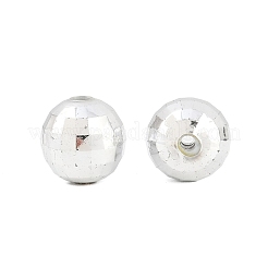 Faceted Round Plated Acrylic Beads&nbsp;PACR-L001-12mm-S