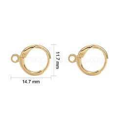 Brass Huggie Hoop Earring Findings&nbsp;KK-L179-04G