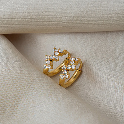 Stainless Steel Rhinestone Hoop Earrings for Women&nbsp;DM0759