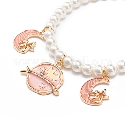 3Pcs 3 Style Shell Pearl & Glass Seed Beaded Stretch Bracelets Set&nbsp;BJEW-JB08705-02