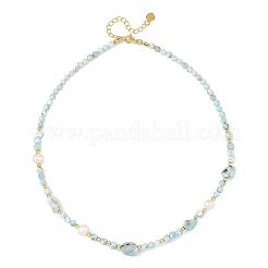 Natural Larimar Beaded Necklaces&nbsp;NJEW-JN06654