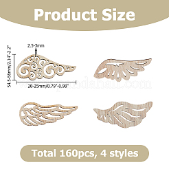 40Pcs 4 Styles Unfinished Wood Chips&nbsp;WOOD-WH0131-97