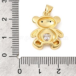 Brass Pave Cubic Zirconia Pendants&nbsp;KK-I360-002G