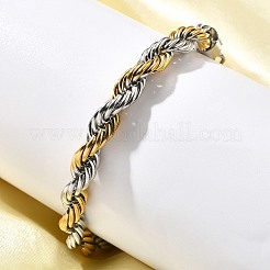 304 Stainless Steel Rope Chain Bracelets for Women&nbsp;BJEW-C091-03A-GP