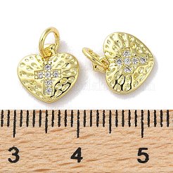 Rack Plating Brass Micro Pave Clear Cubic Zirconia Pendants&nbsp;KK-Z039-16G