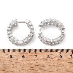 Brass Micro Pave Cubic Zirconia Huggie Hoop Earrings&nbsp;EJEW-K083-37P-B