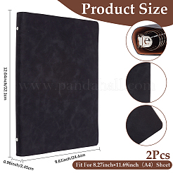 2Pcs Imitation Leather Loose Leaf Book Covers&nbsp;FIND-CL0001-91B
