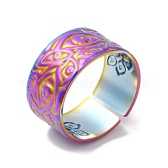 Ion Plating(IP) 304 Stainless Steel Eye Open Cuff Ring for Women&nbsp;RJEW-M149-35RC
