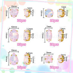 106pcs 6 Style Sew On Rhinestone&nbsp;FIND-OC0004-09C