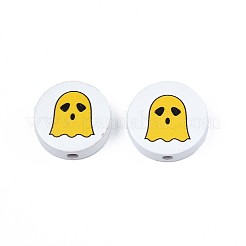 Halloween Printed Natural Wood Beads&nbsp;WOOD-T021-95