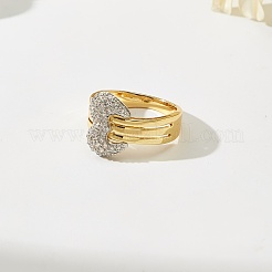 Brass Micro Pave Cubic Zirconia Finger Rings for Women&nbsp;IC2063