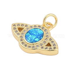 Brass Micro Pave Cubic Zirconia Pendants&nbsp;KK-I723-42G
