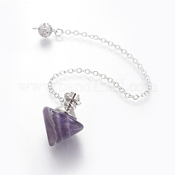 Natural Amethyst Cone Dowsing Pendulums&nbsp;G-G771-D05