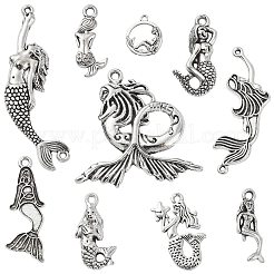 100Pcs 10 Styles Tibetan Style Alloy Pendants&nbsp;TIBEP-CJ0001-52