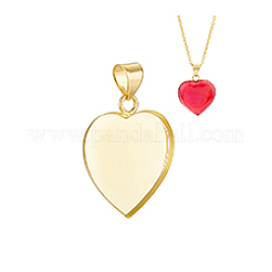 1Pc Heart 925 Sterling Silver Pendant Cabochon Settings&nbsp;STER-PH0004-20