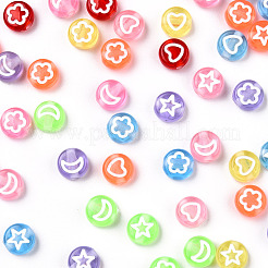 Transparent Spray Painted Acrylic Beads&nbsp;TACR-N018-01