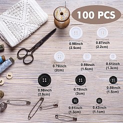 100Pcs 10 Styles Resin Buttons&nbsp;RESI-YW0003-14