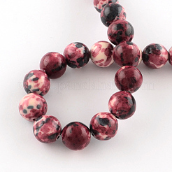 Dyed Natural Ocean White Jade Round Bead Strands&nbsp;G-R295-4mm-02
