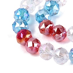 Electroplate Transparent Glass Beads Strands&nbsp;EGLA-Q135-8MM-C02