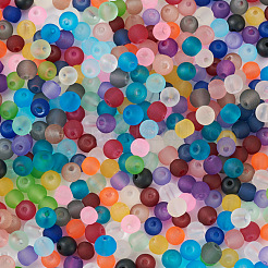 500Pcs 20 Colors Transparent Frosted Glass Beads Strands&nbsp;GLAA-CD0001-16