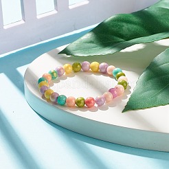 Natural Jade Beaded Stretch Kids Bracelets&nbsp;BJEW-JB07789-01