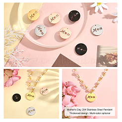 8Pcs 4 Colors Mother's Day Ion Plating(IP) 304 Stainless Steel Pendants&nbsp;STAS-PH0003-95