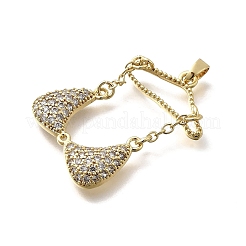Brass Micro Pave Cubic Zirconia Charms&nbsp;KK-P336-03B-G