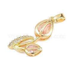 Valentine's Day Brass Micro Pave Cubic Zirconia Pendants&nbsp;KK-D258-42G-01