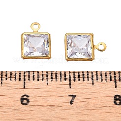 Brass+Cubic Zirconia Charms&nbsp;KK-T070-14C