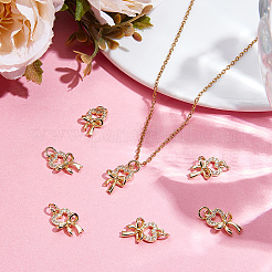 8Pcs Brass Micro Pave Clear Cubic Zirconia Pendants&nbsp;KK-BBC0017-73