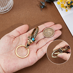 Elephant Brass Synthetic Turquoise Lobster Claw Clasps&nbsp;KK-WH20002-20C