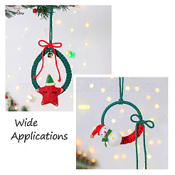 3Pcs 3 Style Christmas Theme Cotton Weave Pendant Decorations Sets&nbsp;HJEW-CF0001-12
