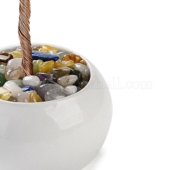 Natural Yellow Quartz & Amethyst Chips Tree Decorations&nbsp;DJEW-M012-01B
