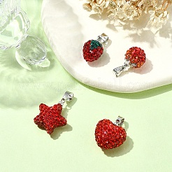 4Pcs 4 Styles Polymer Clay Rhinestone Pendants&nbsp;FIND-YW0005-97