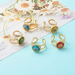Stainless Steel Cuff Rings&nbsp;RJEW-JR00367