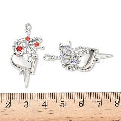 Alloy Rhinestone Pendants&nbsp;FIND-L023-05P