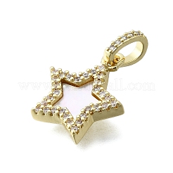 Brass Micro Pave Clear Cubic Zirconia Pendants&nbsp;KK-V010-29G