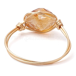 Oval Natural Citrine Finger Rings&nbsp;RJEW-JR00796