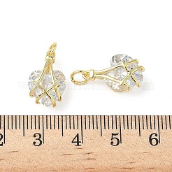 Brass Micro Pave Cubic Zirconia Pendants&nbsp;KK-K293-59G