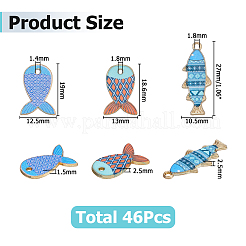 46Pcs 8 Styles Alloy Enamel Pendants&nbsp;FIND-HS0002-39