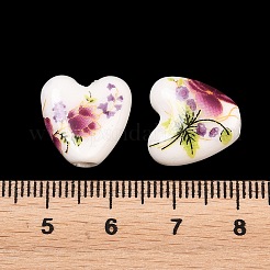 Floral Printed Porcelain Beads&nbsp;PORC-Q152-11