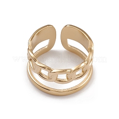 Ion Plating(IP) 304 Stainless Steel Cuff Rings&nbsp;RJEW-G285-83G