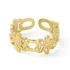 Ion Plating(IP) 304 Stainless Steel Cuff Ring for Women&nbsp;RJEW-C060-20G