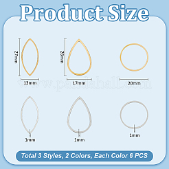 36Pcs 6 Style 201 & 304 Stainless Steel Linking Rings&nbsp;STAS-UN0054-38