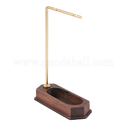 Iron L Shaped Dangle Earring Display Stands with Wooden Trays&nbsp;EDIS-TAC0003-01