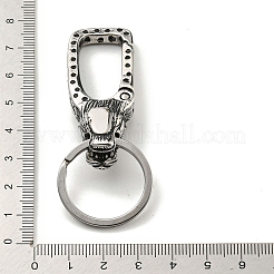 Tibetan Style 316 Surgical Stainless Steel Fittings with 304 Stainless Steel Key Ring&nbsp;FIND-Q101-10AS-01