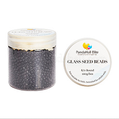 1 Box 8/0 Glass Seed Beads Round  Black for Jewelry Making 3mm&nbsp;SEED-PH0005-10