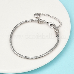 Tarnish Resistant 304 Stainless Steel European Round Snake Chains Bracelets&nbsp;STAS-J015-05