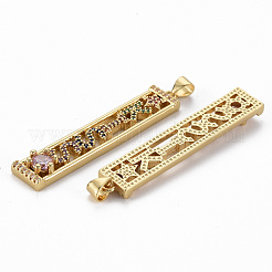 Brass Micro Pave Cubic Zirconia Pendants&nbsp;ZIRC-Q200-033-NF